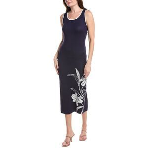 Sam Edelman Womens  Knit Floral Maxi Dress, Navy